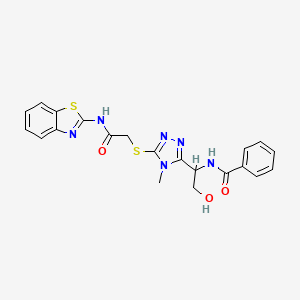 N-[1-(5-{[2-(1,3-benzothiazol-2-ylamino)-2-oxoethyl]thio}-4-methyl-4H-1,2,4-triazol-3-yl)-2-hydroxyethyl]benzamide