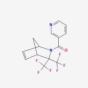 molecular formula C14H10F6N2O B4168843 2-(3-pyridinylcarbonyl)-3,3-bis(trifluoromethyl)-2-azabicyclo[2.2.1]hept-5-ene 