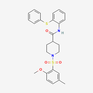 molecular formula C26H28N2O4S2 B4168863 1-[(2-methoxy-5-methylphenyl)sulfonyl]-N-[2-(phenylthio)phenyl]-4-piperidinecarboxamide 