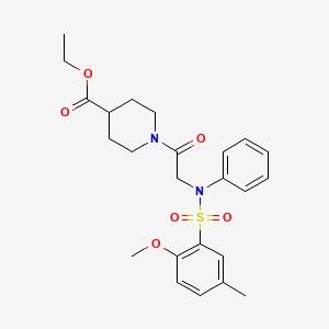 molecular formula C24H30N2O6S B4168864 ethyl 1-{N-[(2-methoxy-5-methylphenyl)sulfonyl]-N-phenylglycyl}-4-piperidinecarboxylate 