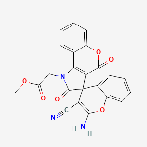 methyl (2-amino-3-cyano-2',4'-dioxo-2'H-spiro[chromene-4,3'-chromeno[4,3-b]pyrrol]-1'(4'H)-yl)acetate