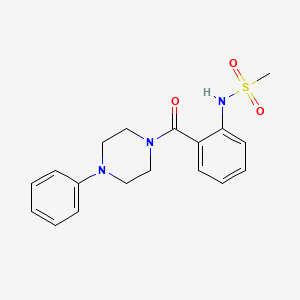 molecular formula C18H21N3O3S B4168877 N-{2-[(4-phenyl-1-piperazinyl)carbonyl]phenyl}methanesulfonamide 