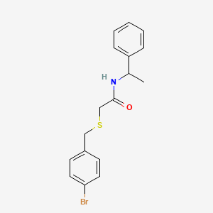 molecular formula C17H18BrNOS B4168895 2-[(4-bromobenzyl)thio]-N-(1-phenylethyl)acetamide 