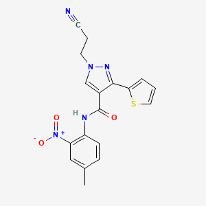 1-(2-cyanoethyl)-N-(4-methyl-2-nitrophenyl)-3-(2-thienyl)-1H-pyrazole-4-carboxamide