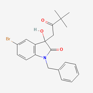 molecular formula C21H22BrNO3 B4168937 1-benzyl-5-bromo-3-(3,3-dimethyl-2-oxobutyl)-3-hydroxy-1,3-dihydro-2H-indol-2-one 