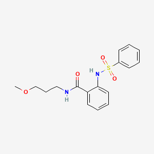 molecular formula C17H20N2O4S B4168950 N-(3-methoxypropyl)-2-[(phenylsulfonyl)amino]benzamide 