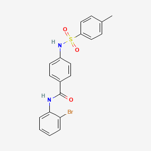 molecular formula C20H17BrN2O3S B4168979 N-(2-bromophenyl)-4-{[(4-methylphenyl)sulfonyl]amino}benzamide 