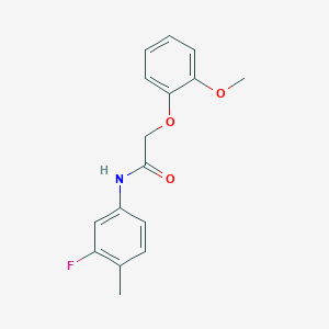 molecular formula C16H16FNO3 B4168988 N-(3-fluoro-4-methylphenyl)-2-(2-methoxyphenoxy)acetamide 