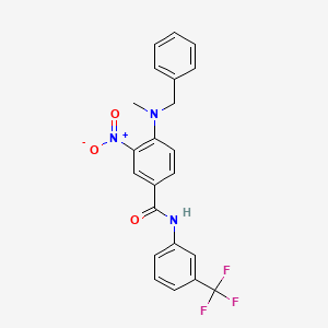 molecular formula C22H18F3N3O3 B4168993 4-[benzyl(methyl)amino]-3-nitro-N-[3-(trifluoromethyl)phenyl]benzamide 