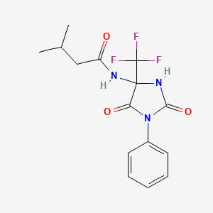 molecular formula C15H16F3N3O3 B4169000 N-[2,5-dioxo-1-phenyl-4-(trifluoromethyl)-4-imidazolidinyl]-3-methylbutanamide 