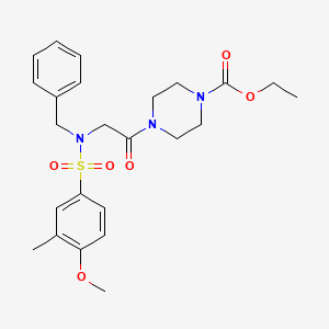 molecular formula C24H31N3O6S B4169039 ethyl 4-{N-benzyl-N-[(4-methoxy-3-methylphenyl)sulfonyl]glycyl}-1-piperazinecarboxylate 