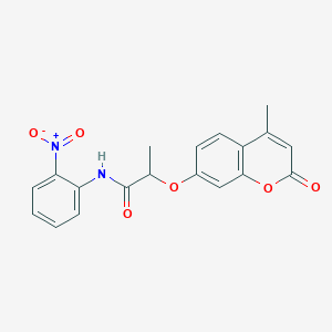 molecular formula C19H16N2O6 B4169041 2-[(4-methyl-2-oxo-2H-chromen-7-yl)oxy]-N-(2-nitrophenyl)propanamide 