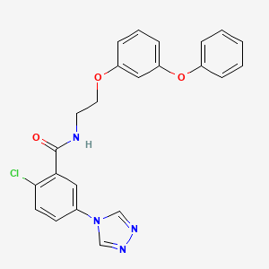 2-chloro-N-[2-(3-phenoxyphenoxy)ethyl]-5-(4H-1,2,4-triazol-4-yl)benzamide