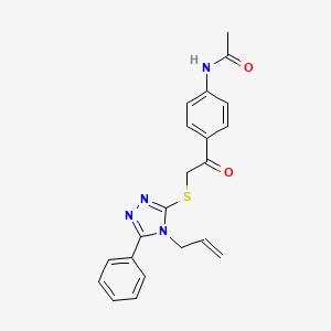 molecular formula C21H20N4O2S B4169076 N-(4-{2-[(4-allyl-5-phenyl-4H-1,2,4-triazol-3-yl)thio]acetyl}phenyl)acetamide 