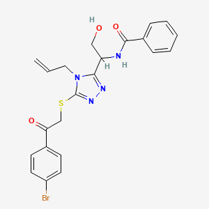 molecular formula C22H21BrN4O3S B4169080 N-[1-(4-allyl-5-{[2-(4-bromophenyl)-2-oxoethyl]thio}-4H-1,2,4-triazol-3-yl)-2-hydroxyethyl]benzamide 