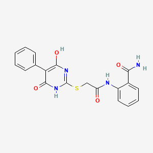 molecular formula C19H16N4O4S B4169082 2-({[(4-hydroxy-6-oxo-5-phenyl-1,6-dihydro-2-pyrimidinyl)thio]acetyl}amino)benzamide 