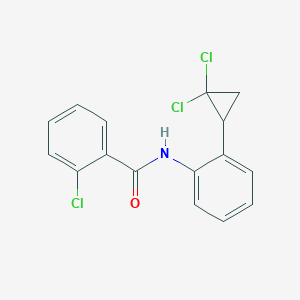 molecular formula C16H12Cl3NO B4169095 2-chloro-N-[2-(2,2-dichlorocyclopropyl)phenyl]benzamide 