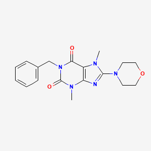 molecular formula C18H21N5O3 B4169100 1-benzyl-3,7-dimethyl-8-(4-morpholinyl)-3,7-dihydro-1H-purine-2,6-dione 