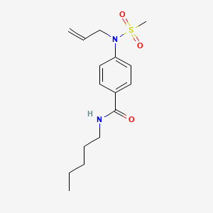 molecular formula C16H24N2O3S B4169108 4-[allyl(methylsulfonyl)amino]-N-pentylbenzamide 