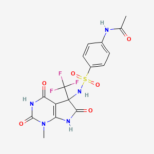 N-[4-({[1-methyl-2,4,6-trioxo-5-(trifluoromethyl)-2,3,4,5,6,7-hexahydro-1H-pyrrolo[2,3-d]pyrimidin-5-yl]amino}sulfonyl)phenyl]acetamide
