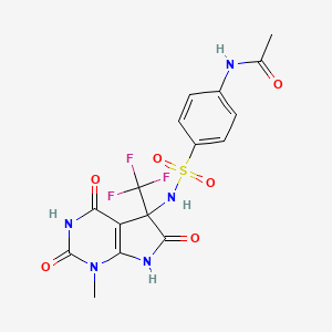 molecular formula C16H14F3N5O6S B4169110 N-[4-({[1-methyl-2,4,6-trioxo-5-(trifluoromethyl)-2,3,4,5,6,7-hexahydro-1H-pyrrolo[2,3-d]pyrimidin-5-yl]amino}sulfonyl)phenyl]acetamide 