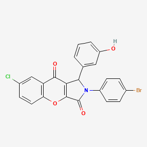 molecular formula C23H13BrClNO4 B4169124 2-(4-bromophenyl)-7-chloro-1-(3-hydroxyphenyl)-1,2-dihydrochromeno[2,3-c]pyrrole-3,9-dione 