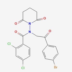 molecular formula C20H15BrCl2N2O4 B4169128 N-[2-(4-bromophenyl)-2-oxoethyl]-2,4-dichloro-N-(2,6-dioxo-1-piperidinyl)benzamide 