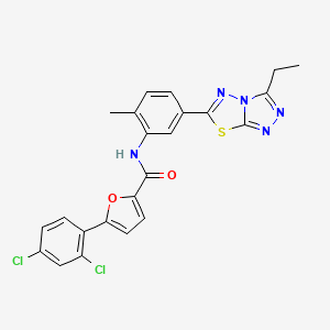5-(2,4-dichlorophenyl)-N-[5-(3-ethyl[1,2,4]triazolo[3,4-b][1,3,4]thiadiazol-6-yl)-2-methylphenyl]-2-furamide