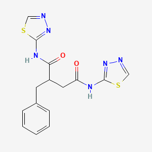 molecular formula C15H14N6O2S2 B4169140 2-benzyl-N,N'-di-1,3,4-thiadiazol-2-ylsuccinamide 