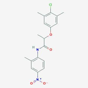 molecular formula C18H19ClN2O4 B4169143 2-(4-chloro-3,5-dimethylphenoxy)-N-(2-methyl-4-nitrophenyl)propanamide 