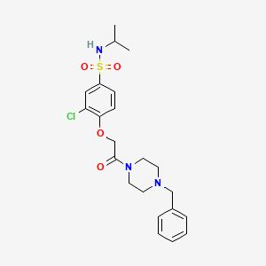 molecular formula C22H28ClN3O4S B4169161 4-[2-(4-benzyl-1-piperazinyl)-2-oxoethoxy]-3-chloro-N-isopropylbenzenesulfonamide 