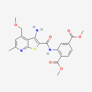 molecular formula C21H21N3O6S B4169171 dimethyl 2-({[3-amino-4-(methoxymethyl)-6-methylthieno[2,3-b]pyridin-2-yl]carbonyl}amino)terephthalate 