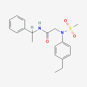 molecular formula C19H24N2O3S B4169179 N~2~-(4-ethylphenyl)-N~2~-(methylsulfonyl)-N~1~-(1-phenylethyl)glycinamide 