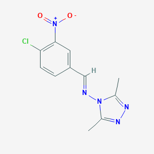 molecular formula C11H10ClN5O2 B416918 (4-Chloro-3-nitro-benzylidene)-(3,5-dimethyl-[1,2,4]triazol-4-yl)-amine 