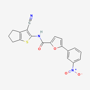molecular formula C19H13N3O4S B4169192 N-(3-cyano-5,6-dihydro-4H-cyclopenta[b]thien-2-yl)-5-(3-nitrophenyl)-2-furamide 