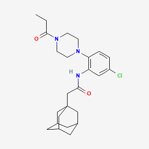 molecular formula C25H34ClN3O2 B4169200 2-(1-adamantyl)-N-[5-chloro-2-(4-propionyl-1-piperazinyl)phenyl]acetamide 