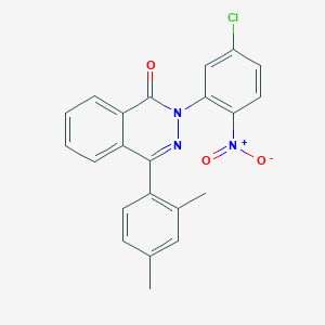 molecular formula C22H16ClN3O3 B416921 2-(5-Chloro-2-nitro-phenyl)-4-(2,4-dimethyl-phenyl)-2H-phthalazin-1-one 