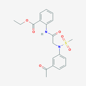 molecular formula C20H22N2O6S B4169216 ethyl 2-{[N-(3-acetylphenyl)-N-(methylsulfonyl)glycyl]amino}benzoate 