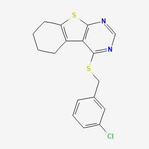 molecular formula C17H15ClN2S2 B4169228 4-[(3-chlorobenzyl)thio]-5,6,7,8-tetrahydro[1]benzothieno[2,3-d]pyrimidine 