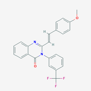 molecular formula C24H17F3N2O2 B416923 2-[2-(4-Methoxy-phenyl)-vinyl]-3-(3-trifluoromethyl-phenyl)-3H-quinazolin-4-one 