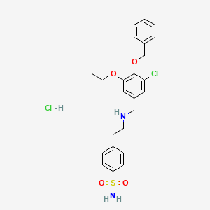 molecular formula C24H28Cl2N2O4S B4169233 4-(2-{[4-(benzyloxy)-3-chloro-5-ethoxybenzyl]amino}ethyl)benzenesulfonamide hydrochloride 