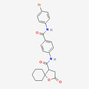 molecular formula C23H23BrN2O4 B4169245 N-(4-{[(4-bromophenyl)amino]carbonyl}phenyl)-2-oxo-1-oxaspiro[4.5]decane-4-carboxamide 