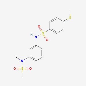 molecular formula C15H18N2O4S3 B4169247 N-{3-[methyl(methylsulfonyl)amino]phenyl}-4-(methylthio)benzenesulfonamide 