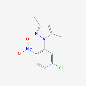 molecular formula C11H10ClN3O2 B416925 1-(5-Chloro-2-nitrophenyl)-3,5-dimethylpyrazole CAS No. 60418-33-9