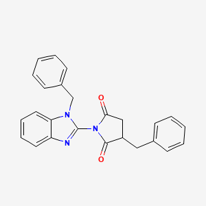 molecular formula C25H21N3O2 B4169251 3-benzyl-1-(1-benzyl-1H-benzimidazol-2-yl)-2,5-pyrrolidinedione 