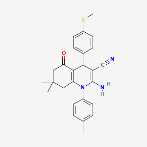 molecular formula C26H27N3OS B4169256 2-amino-7,7-dimethyl-1-(4-methylphenyl)-4-[4-(methylthio)phenyl]-5-oxo-1,4,5,6,7,8-hexahydro-3-quinolinecarbonitrile 