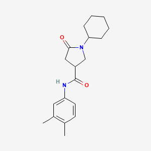 1-cyclohexyl-N-(3,4-dimethylphenyl)-5-oxo-3-pyrrolidinecarboxamide