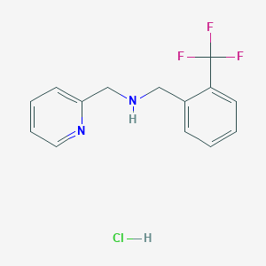 molecular formula C14H14ClF3N2 B4169282 (2-pyridinylmethyl)[2-(trifluoromethyl)benzyl]amine hydrochloride 