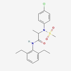 molecular formula C20H25ClN2O3S B4169284 N~2~-(4-chlorophenyl)-N~1~-(2,6-diethylphenyl)-N~2~-(methylsulfonyl)alaninamide 