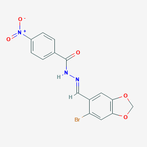 molecular formula C15H10BrN3O5 B416930 N'-[(6-bromo-1,3-benzodioxol-5-yl)methylene]-4-nitrobenzohydrazide 